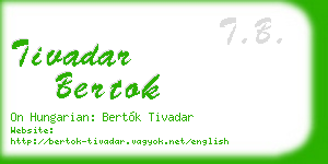 tivadar bertok business card